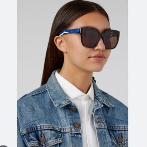 Balenciaga Hybrid Acetate Oversized D Square-Frame Sunglaess